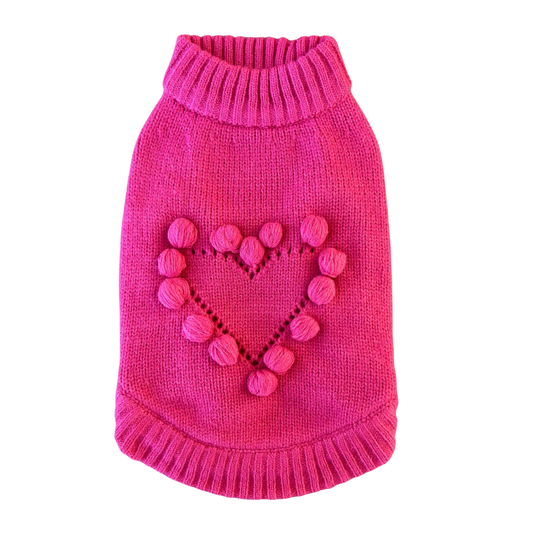 HOT PINK HEART SWEATER