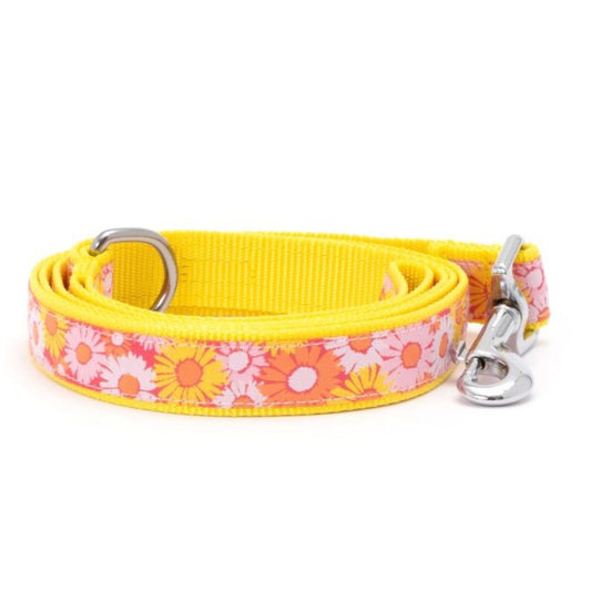 Dog leash with floral pattern on a white background