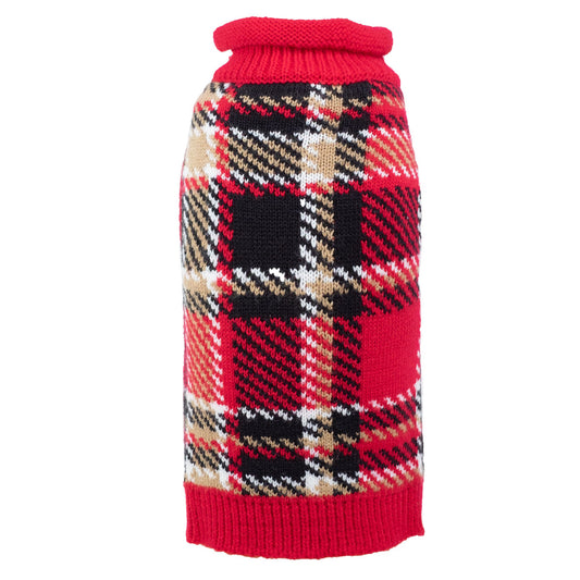 Worthy Dog red plaid dog sweater