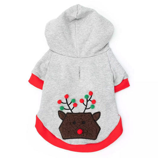 The Worthy Dog Reindeer Festive Holiday Pet Hoodie