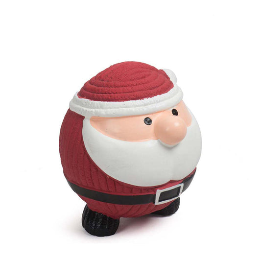 Squeaky toy shaped like a Santa Claus figure on a white background