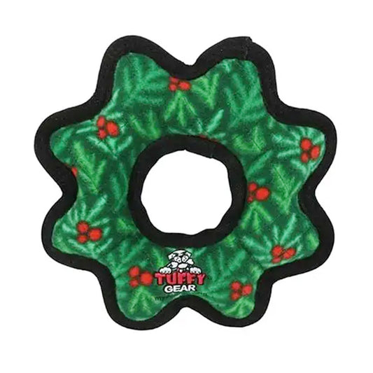 Tuffy Dog toy tuff Wreath ring durable pet toy with built in squeaker