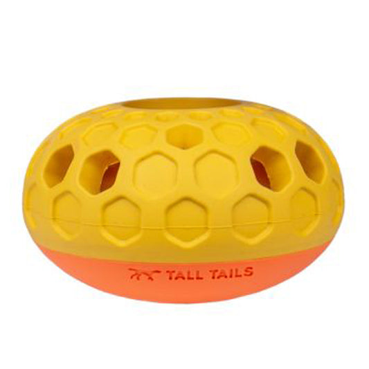 Taill Tails rubber bee  hive interactive dog toy with yellow top and orange bottom