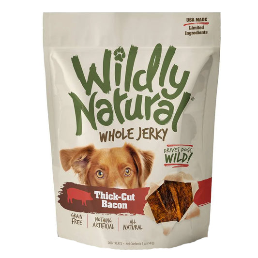 Wildy Natural Whole Jerky Pet Treats Thick Cut Bacon Flavored