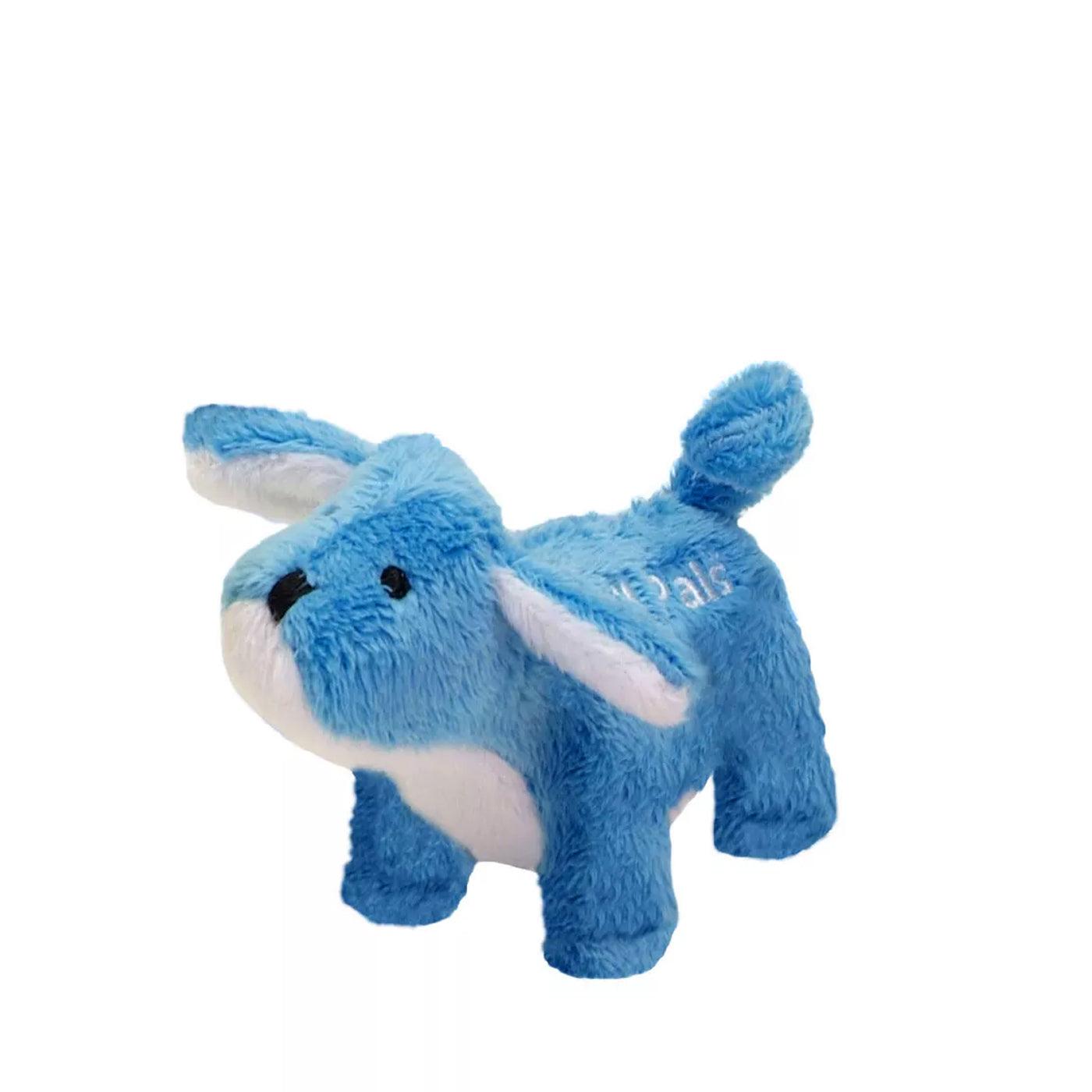 mini plush blue dog with squeaker