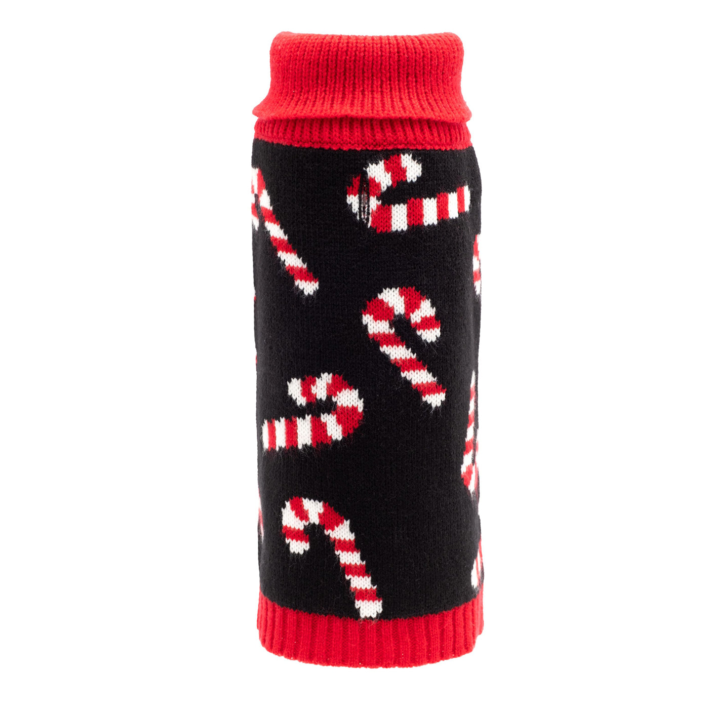 Worthy Dog Red, black and white Candy Cane pet sweater