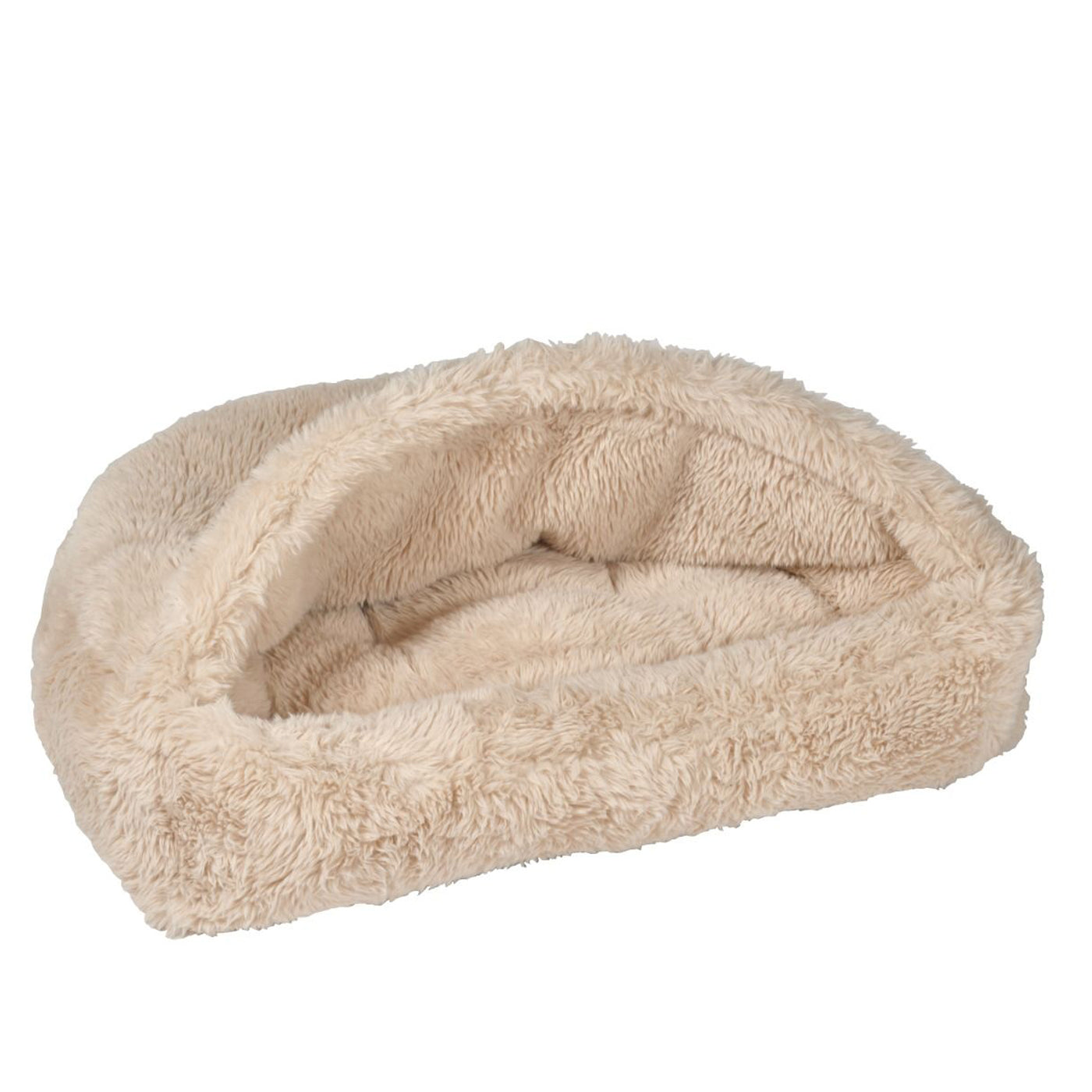 Bowser Pet Products Fluffernutter faux shag canopy pet bed.