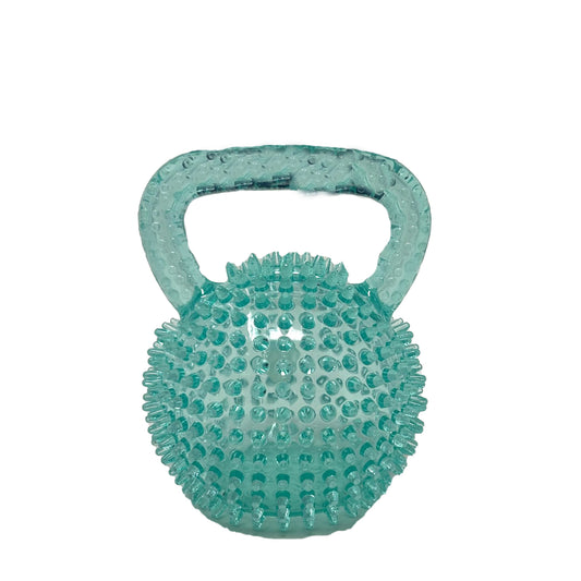 Gnawsome Medium Sized rubber spiked kettlebell with squeaker and handle