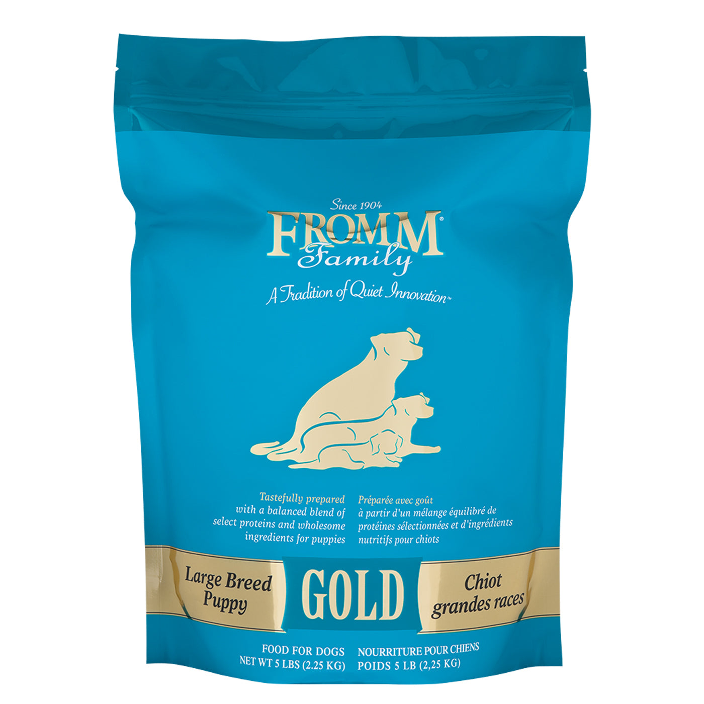 Fromm Gold large breed puppy formula with  chicken, fish, duck and lamb