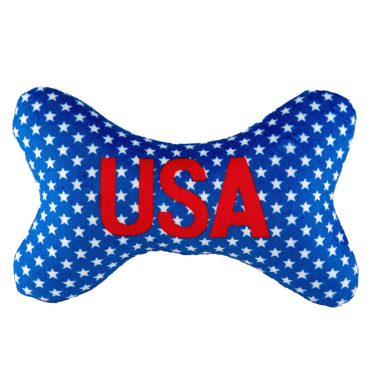 USA Patriotic Dog bone plush toy